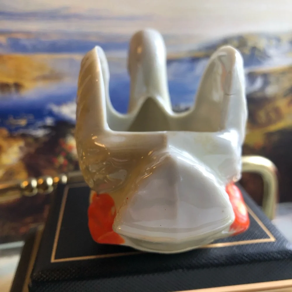 🦢VINTAGE Ceramic Swan Figurine with Orange Beak - made in Japan 🦢